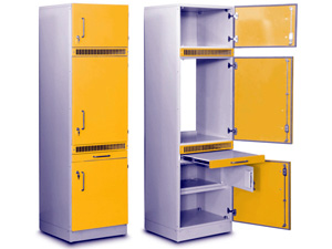 Шкаф медицинский для хранения медикаментов и установки встроенного холодильника и сейфа